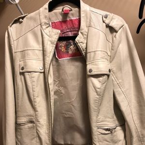 Leather jacket, white, women’s, brand new